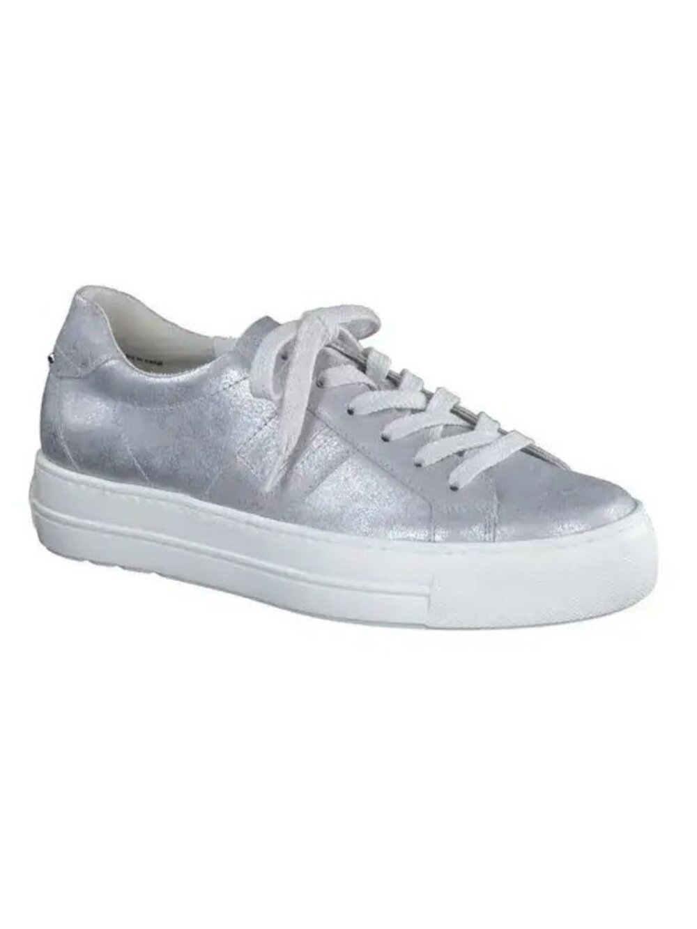 Paul Green Women Zoom Platform Sneakers Shoes in Silver Vintage Sz UK7/US9.5